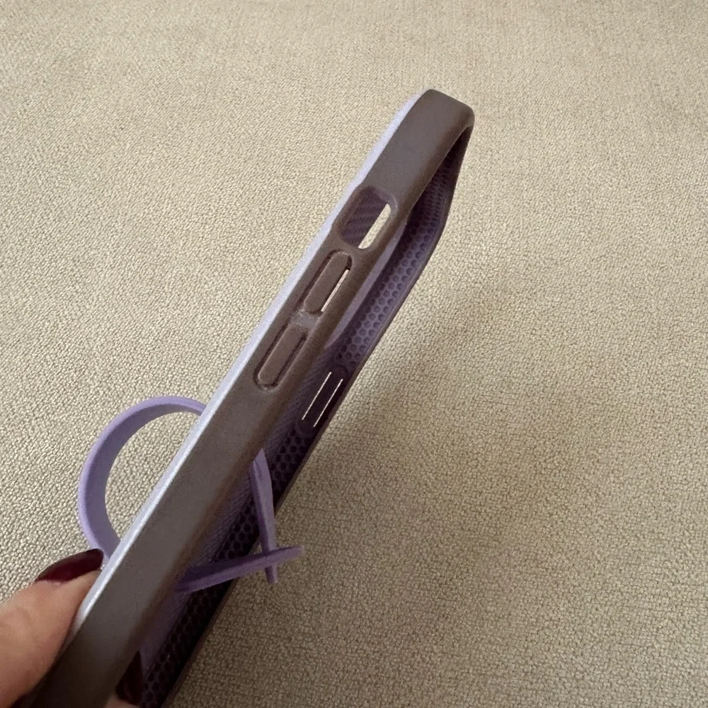 iPhone 14 Pro  Loopy Silicone Phone Case with Finger Ring Strap - Lavender
